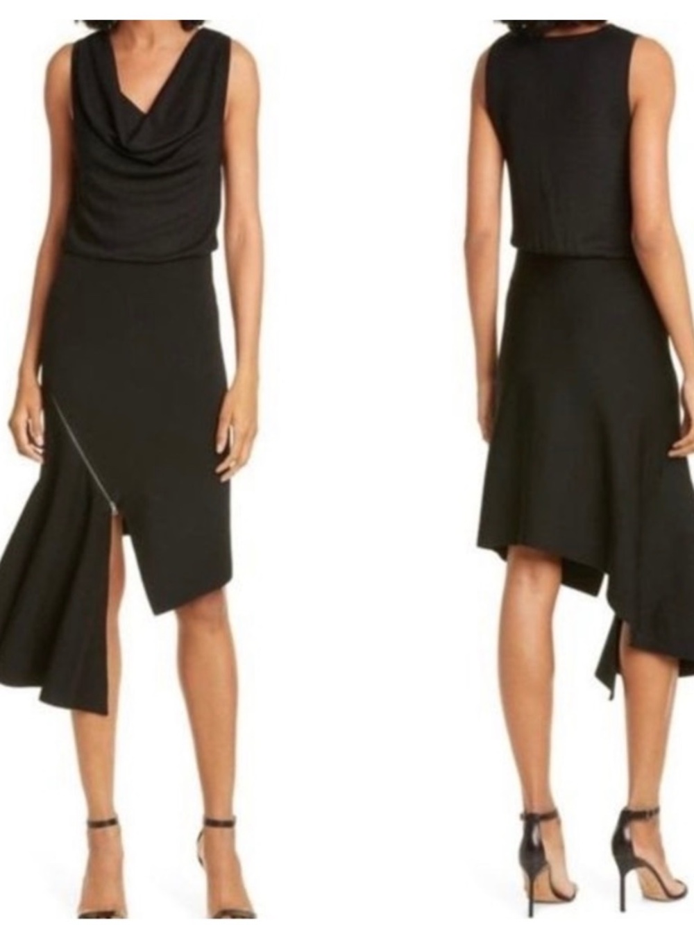 Alice + Olivia Hollis Cascade Asymmetrical Dress - size XS
